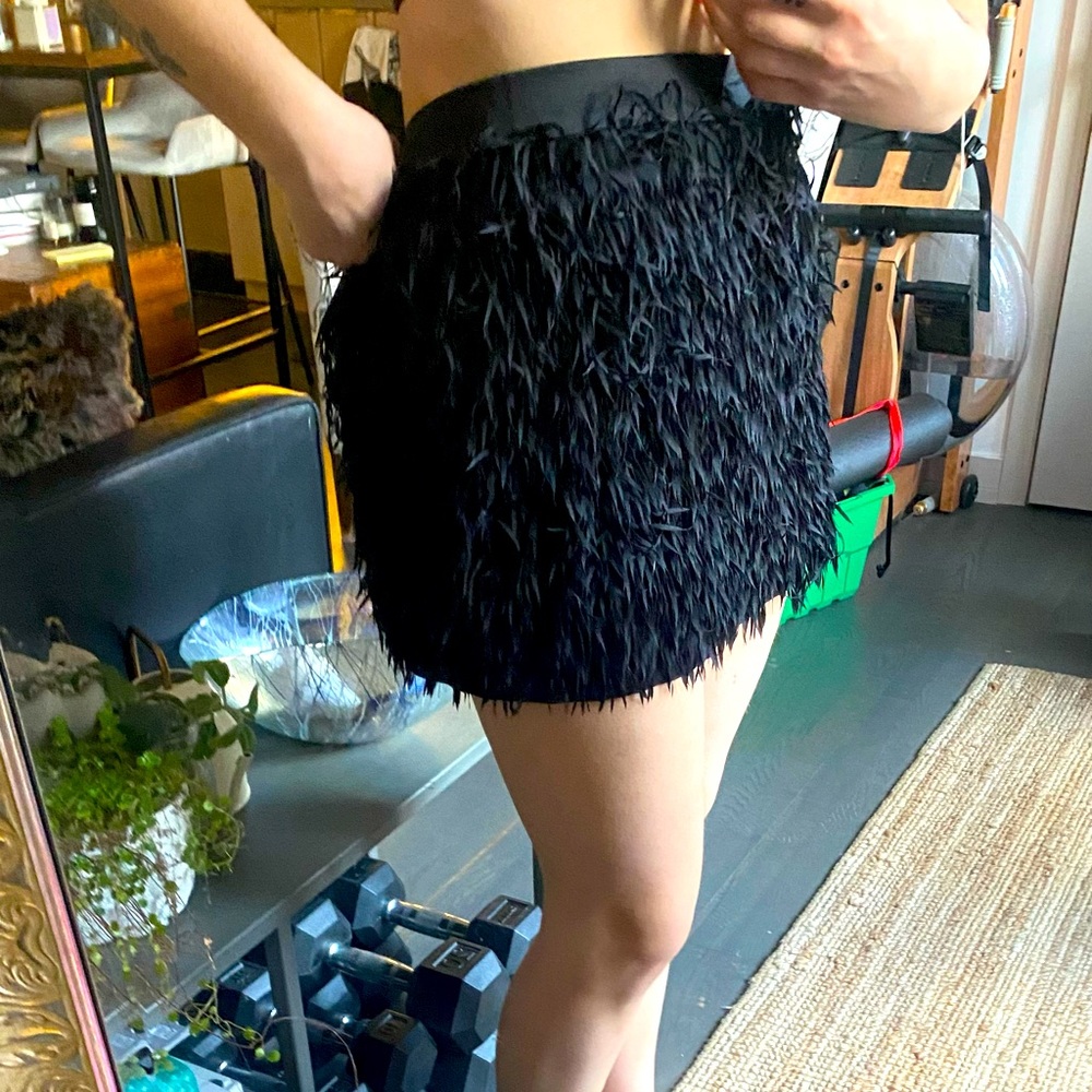 black feathered skirt